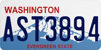 WA license plate AST3894