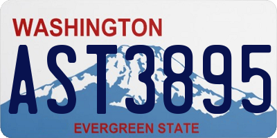 WA license plate AST3895