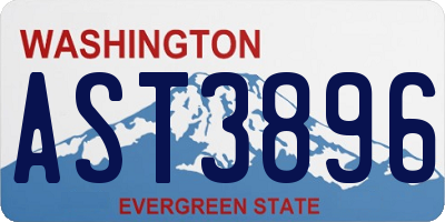 WA license plate AST3896