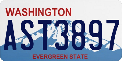 WA license plate AST3897