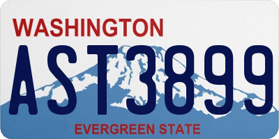 WA license plate AST3899