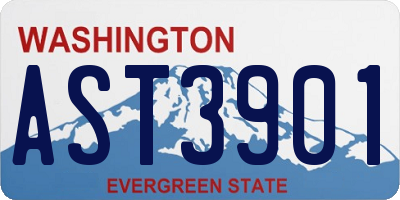 WA license plate AST3901