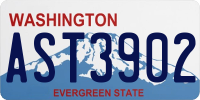 WA license plate AST3902