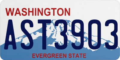 WA license plate AST3903