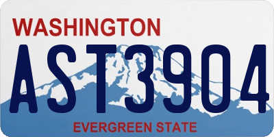 WA license plate AST3904