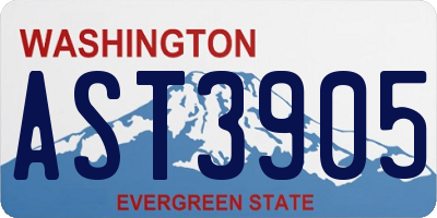 WA license plate AST3905