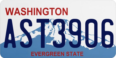 WA license plate AST3906