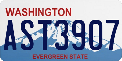 WA license plate AST3907
