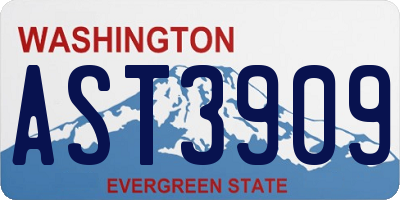 WA license plate AST3909