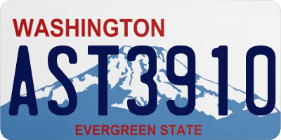 WA license plate AST3910