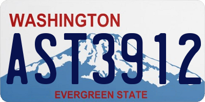 WA license plate AST3912