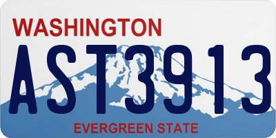 WA license plate AST3913