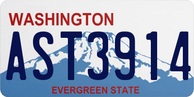 WA license plate AST3914