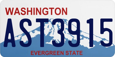 WA license plate AST3915