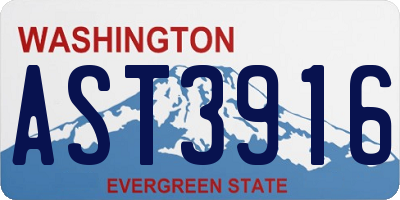 WA license plate AST3916