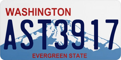 WA license plate AST3917