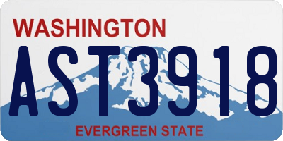 WA license plate AST3918