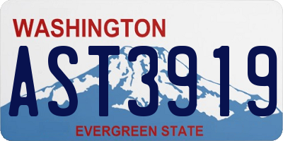 WA license plate AST3919