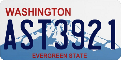 WA license plate AST3921