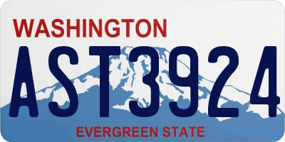 WA license plate AST3924