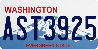 WA license plate AST3925
