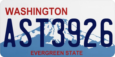 WA license plate AST3926