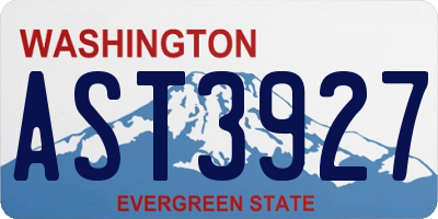 WA license plate AST3927