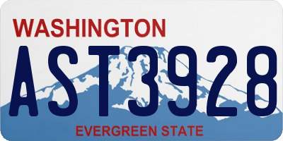 WA license plate AST3928