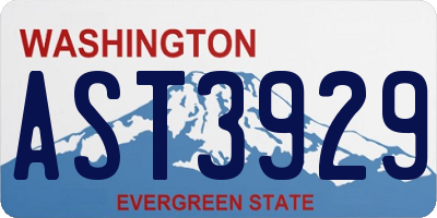 WA license plate AST3929