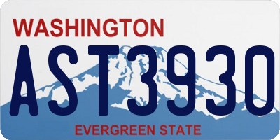 WA license plate AST3930