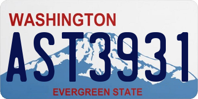 WA license plate AST3931