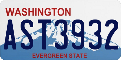 WA license plate AST3932