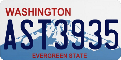 WA license plate AST3935