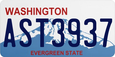 WA license plate AST3937