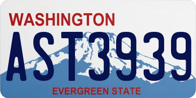 WA license plate AST3939