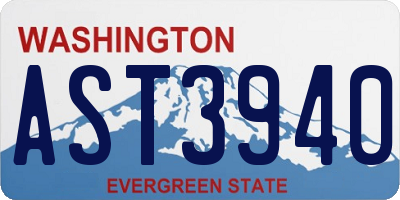 WA license plate AST3940