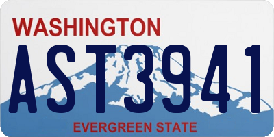 WA license plate AST3941