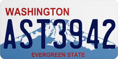 WA license plate AST3942