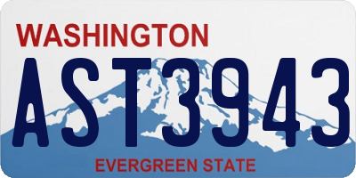 WA license plate AST3943
