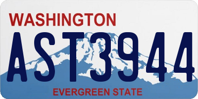 WA license plate AST3944