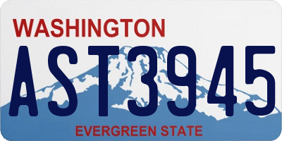 WA license plate AST3945