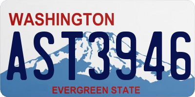 WA license plate AST3946