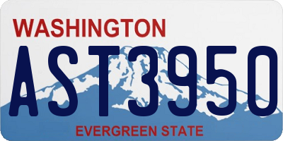 WA license plate AST3950
