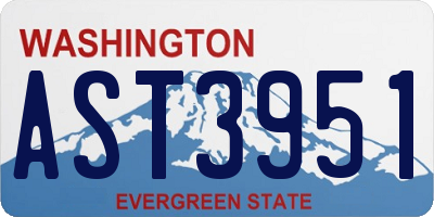 WA license plate AST3951
