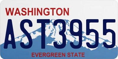 WA license plate AST3955