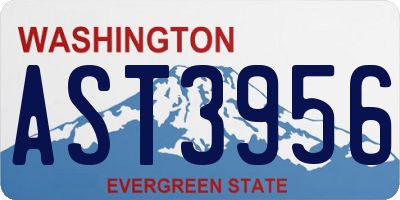 WA license plate AST3956