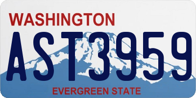 WA license plate AST3959