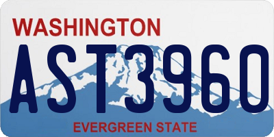 WA license plate AST3960