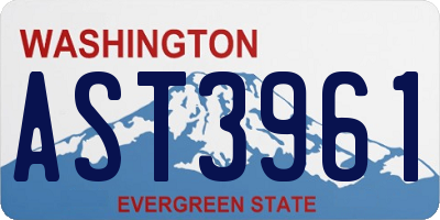 WA license plate AST3961