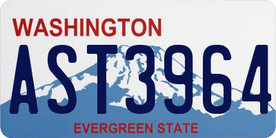 WA license plate AST3964